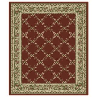 Orian Rugs Kennedy 132 in x 157 in Rectangular Red/Pink Floral Olefin/Polypropylene Area Rug