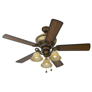 Harbor Breeze Rutherford 52 in Walnut Multi Position Ceiling Fan with Light Kit
