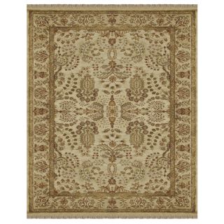 Alegra 8 ft x 11 ft Rectangular Cream Floral Wool Area Rug