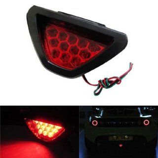 iJDMTOY Add On Brilliant Red 12 LED F1 Style Diffuser Brake Light Taillight Lamp (Red Lens) Automotive