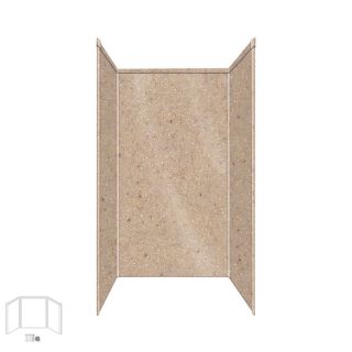Transolid 42 in W x 42 in D x 96 in H Decor Sand Castle Fiberglass/Plastic Composite Shower Wall Surround Side and Back Panels