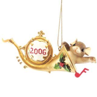 Charming Tails BEGIN THE HOLIDAY ON A HAPPY 86154 Ornament Dated 2006 Griff   Collectible Figurines
