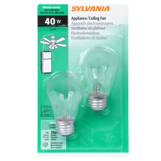 SYLVANIA 2 Pack 40 Watt A15 Medium Base Soft White Dimmable Incandescent Light Bulbs