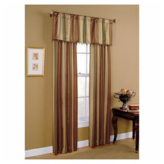 Style Selections Staccato Striped 84 in L Striped Cinnamon Rod Pocket Curtain Panel