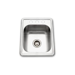 HOUZER Hospitality 22 Gauge Single Basin Drop In Stainless Steel Bar Sink