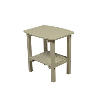 Great American Woodies Lifestyle Collection 17 in Sand Rectangle Resin Patio Side Table