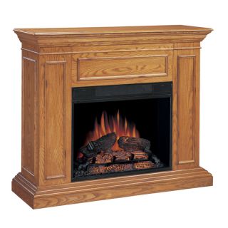 Chimney Free 50 in W Oak Wood Electric Fireplace with Thermostat and Remote Control
