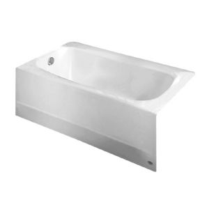 American Standard Cambridge 60 in L x 32 in W x 17.75 in H White Enameled Steel Rectangular Skirted Bathtub with Left Hand Drain