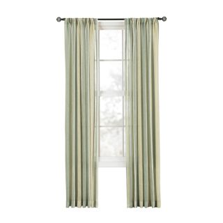 Style Selections Axton 84 in L Striped Bluestone Back Tab Sheer Curtain