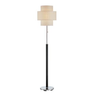 Lite Source 61 in Dark Brown Indoor Floor Lamp with Fabric Shade