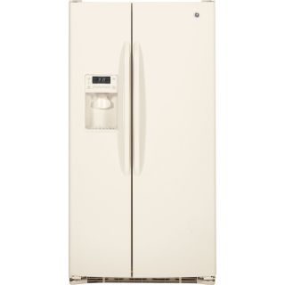GE 25.9 cu ft Side By Side Refrigerator with Single Ice Maker (Bisque) ENERGY STAR
