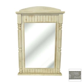 Hickory Manor House 27 in x 41 in Antique White Rectangular Framed Wall Mirror