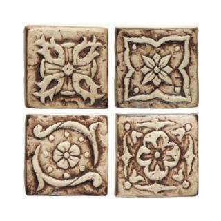 American Olean 4 Pack Designer Elegance Floral Ceramic Square Accent Tile (Common 2 in x 2 in; Actual 2 in x 2 in)