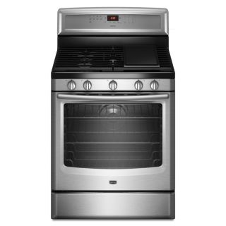 Maytag 30 in 5 Burner Freestanding 5.8 cu ft Self Cleaning Convection Gas Range (Stainless Steel)
