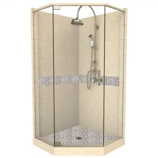 American Bath Factory Java 86 in H x 36 in W x 36 in L Medium with Java Accent Neo Angle Corner Shower Kit