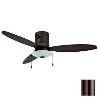 Yosemite Home Decor Royale 52 in Oil Rubbed Bronze Flush Mount Ceiling Fan with Light Kit