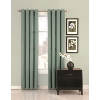Ultimate Luxury Silk Allure 63 in L Solid Soft Green Grommet Curtain Panel