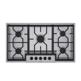 Bosch 300 Series 36 in 5 Burner Gas Cooktop (Stainless)