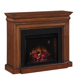 allen + roth 50 in W 4,600 BTU Java Wood and Metal Wall Mount Electric Fireplace with Thermostat and Remote Control