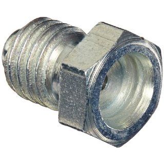 Alemite 1851 Flush Type Fitting, Hex Type, 13/32" OAL, For Installations Where Protruding Fittings Cannot Be Used, 1/4" Male NF Hydraulic Hose Fittings