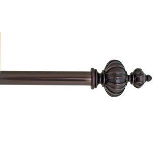 allen + roth 72 in to 144 in Warm Bronze Metal Single Curtain Rod