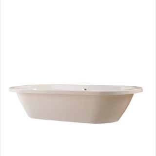 Giagni Capri 67 in L x 31.8 in W x 23.25 in H White Acrylic Oval Pedestal Bathtub with Back Center Drain