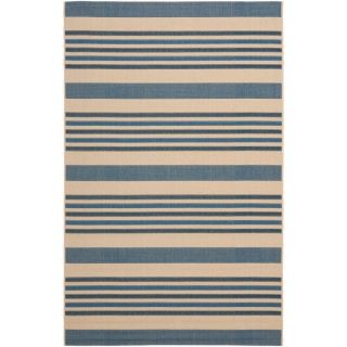 Safavieh Courtyard 5 ft 3 in x 7 ft 7 in Rectangular Blue Transitional Outdoor Area Rug