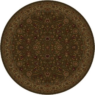 Shaw Living Palace Kashan 7 ft 7 in x 7 ft 7 in Round Brown Transitional Area Rug