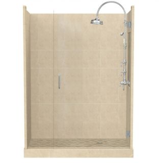 American Bath Factory Panel 86 in H x 42 in W x 60 in L Medium Fiberglass and Plastic Wall Alcove Shower Kit