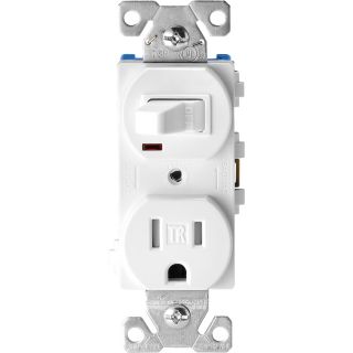 Cooper Wiring Devices 15 Amp White Combination Light Switch