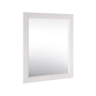 Style Selections 27 1/2 in H x 22 in W Ashen White Rectangular Bathroom Mirror