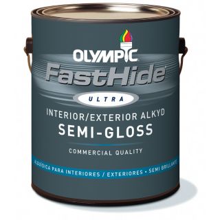 FastHide 1 Gallon Interior/Exterior Semi Gloss White Oil Base Paint