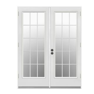 ReliaBilt 59.5 in 15 Lite Glass Steel French Outswing Patio Door