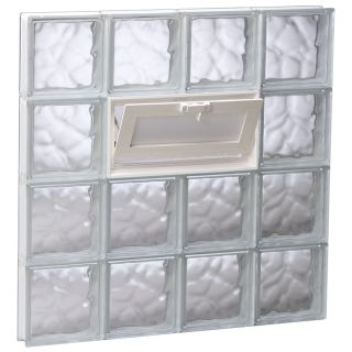 REDI2SET 22 in x 30 in Wavy Glass Pattern Series Frameless Replacement Glass Block Window