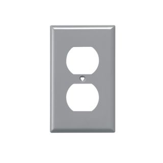 Cooper Wiring Devices 1 Gang Gray Standard Duplex Receptacle Nylon Wall Plate