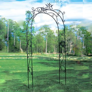 ACHLA Designs 48 in W x 9 ft 5 in H Black Traditional Garden Arbor