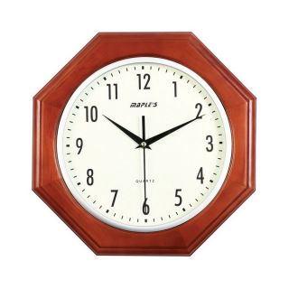 Maples 13.5 in Standard/Arabic Numeral Wall Clock Brown Clock