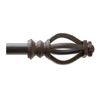 Project Source 28 in to 48 in Rustic Brown Metal Single Curtain Rod