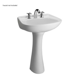 Barclay Hartford 34.12 in H White Vitreous China Complete Pedestal Sink