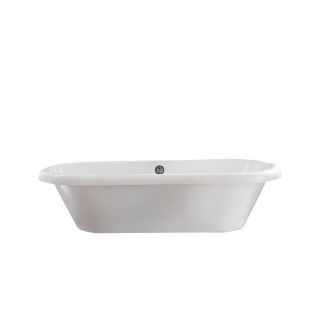 Giagni Wescott 72 in L x 39.7 in W x 23 in H White Acrylic Oval Clawfoot Bathtub with Back Center Drain
