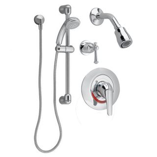 American Standard Polished Chrome Commercial Shower System Kit 3 Spray Convertible Shower Massager
