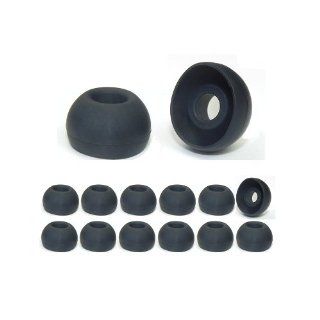 12 pairs   Large   replacement headphone earphone tips for Ultimate Ears and other brands. 6 pr. black, 6 pr. clear, plus free memory foam ear cushion sample (fit information below) Electronics