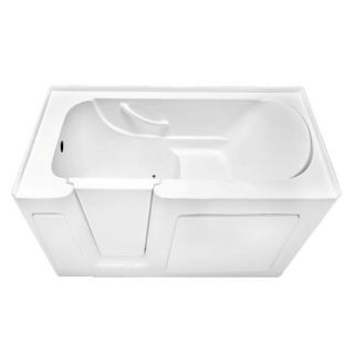 Laurel Mountain Colony 47 in L x 30 in W x 38 in H White Acrylic Rectangular Walk In Bathtub with Left Hand Drain