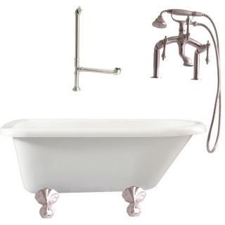 Giagni 54 in x 29 1/2 in Augusta White Oval Clawfoot Tub