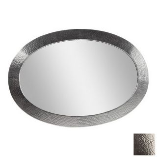 The Copper Factory 18 5/8  in H x 25 3/4 in W Artisan Satin Nickel Oval Bathroom Mirror