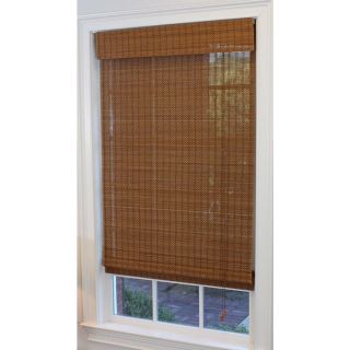 Style Selections 71 in W x 64 in L Pecan Light Filtering Bamboo Natural Roman Shade
