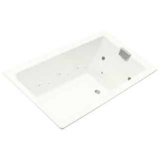 KOHLER Tea For Two 2 Person White Cast Iron Rectangular Whirlpool Tub (Common 54 in x 60 in; Actual 24 in x 36 in x 66 in)