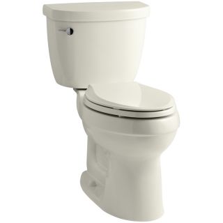 KOHLER Cimarron Biscuit 1.6 GPF (6.06 LPF) 12 in Rough In Elongated 2 Piece Comfort Height Toilet