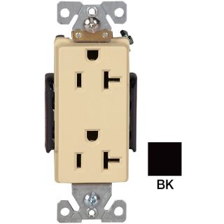 Cooper Wiring Devices 20 Amp Black Decorator Duplex Electrical Outlet