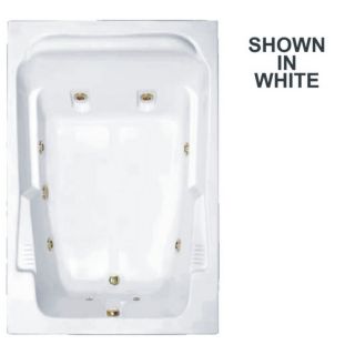 Watertech Whirlpool Baths Designer 71.75 in L x 48.25 in W x 22 in H 2 Person White Rectangular Whirlpool Tub